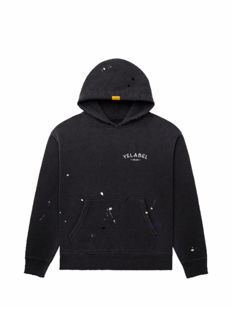 Yelabel Atelier (Yellow Label) Oversized Paint Splatter Hoodie Black Unisex Xs/S